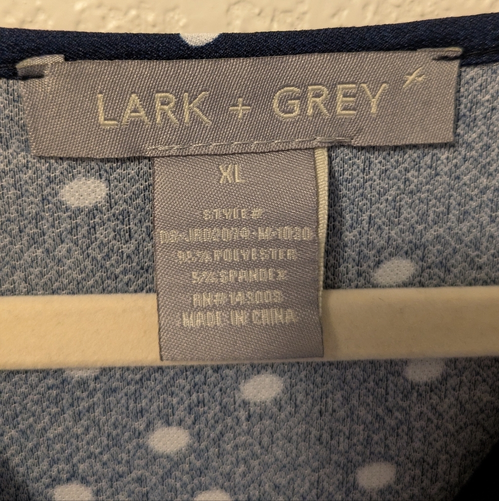 Lark & Grey Blue and White Pleated Midi Dress - Picture 3 of 5